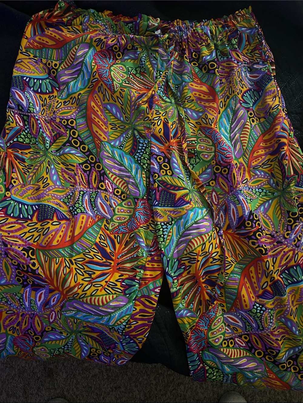 Rainbow Multicolor Tropical Print Lounge Pants